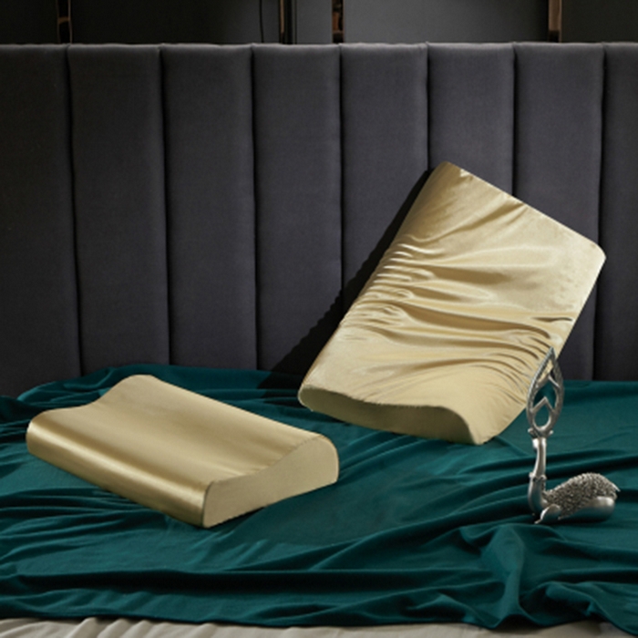 凯森家纺 夏季双面冰丝乳胶枕套记忆枕枕芯套成人40x60儿童50x30cm 立体驼色