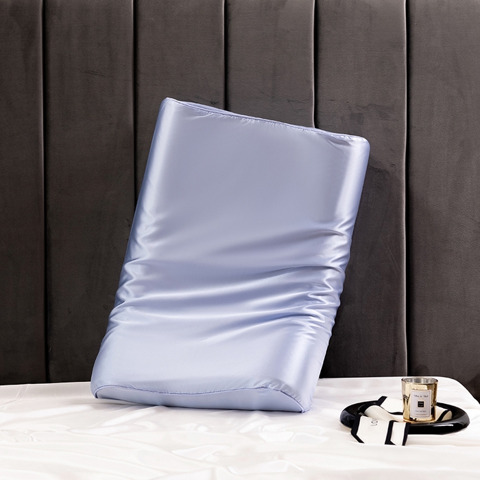 凯森家纺 夏季双面冰丝乳胶枕套记忆枕枕芯套成人40x60儿童50x30cm 立体雪青