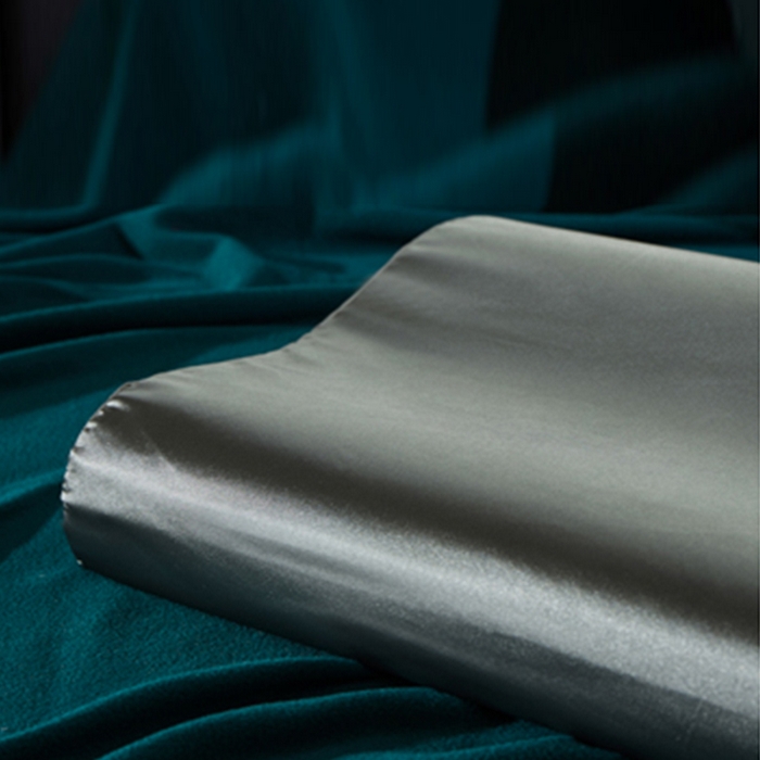 91家纺网 家纺一手货源 找家纺 凯森家纺 夏季双面冰丝乳胶枕套记忆枕枕芯套成人40x60儿童50x30cm 立体银灰