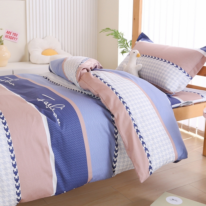 91家纺网 家纺一手货源 找家纺 （总）凯森家纺 133x72学生全棉三件套床单款上下铺宿舍六件套纯棉被套