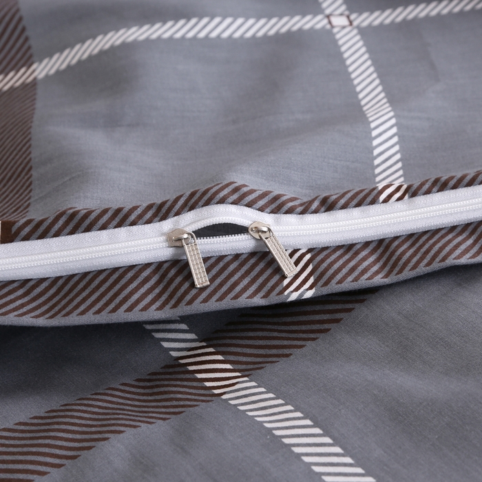 91家纺网 家纺一手货源 找家纺 凯森家纺 133x72学生全棉三件套床单款上下铺宿舍六件套纯棉被套 俄洛伊-灰