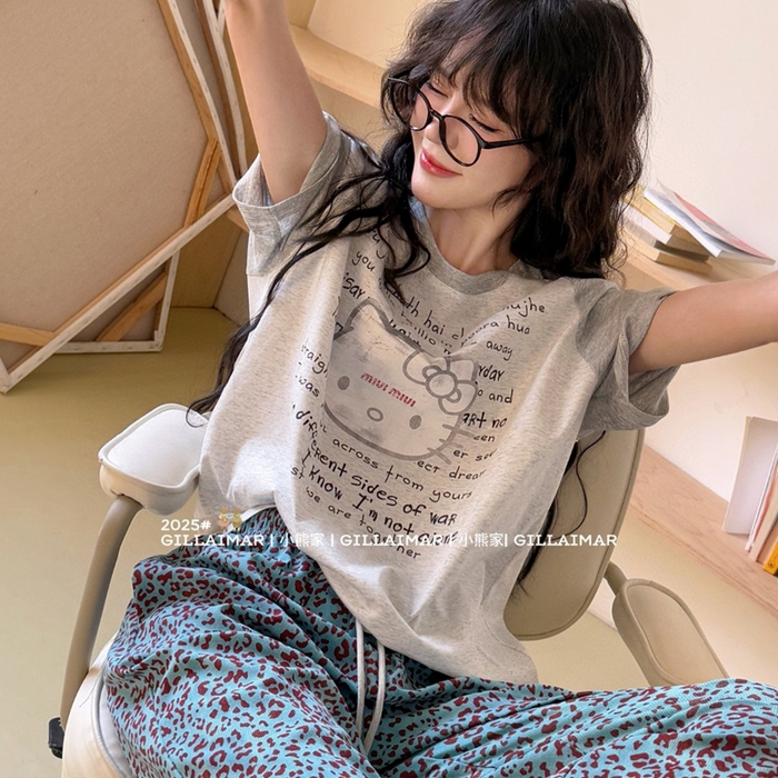 91家纺网 家纺一手货源 找家纺 （总）妍景家居生活馆 2025新款小熊家-豹纹KT家居服