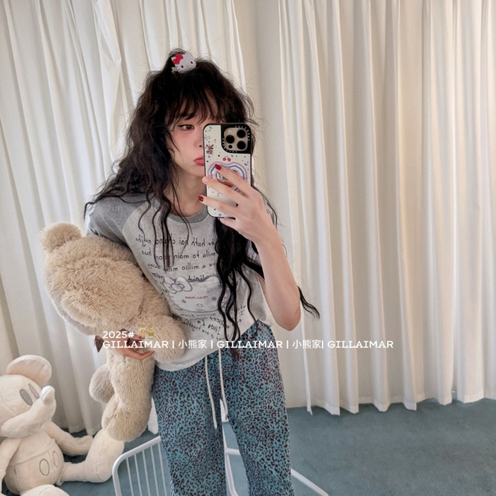 91家纺网 家纺一手货源 找家纺 （总）妍景家居生活馆 2025新款小熊家-豹纹KT家居服