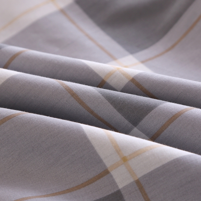 91家纺网 家纺一手货源 找家纺 凯森家纺 2025新款斜纹加厚全棉三件套寝室学生床笠上下铺床三件套单被套150x200 时光慢慢-灰