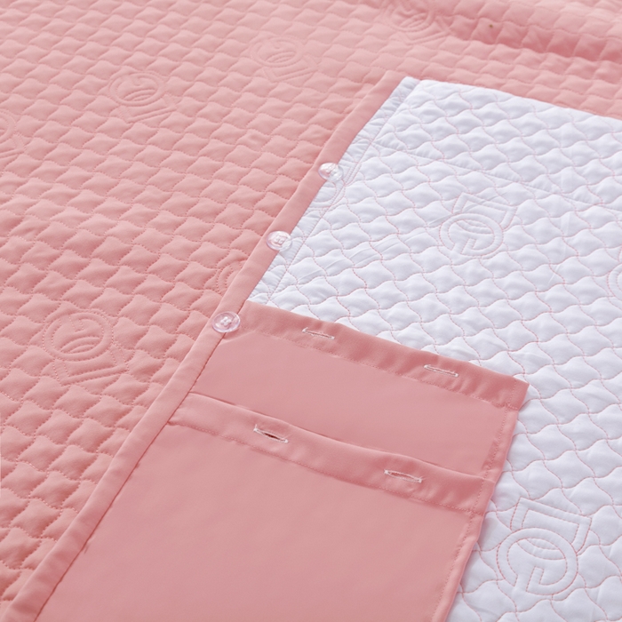 91家纺网 家纺一手货源 找家纺 OL家纺2025新款轻奢风氧乐棉床盖夹棉防滑四件套 华尔兹-粉玉