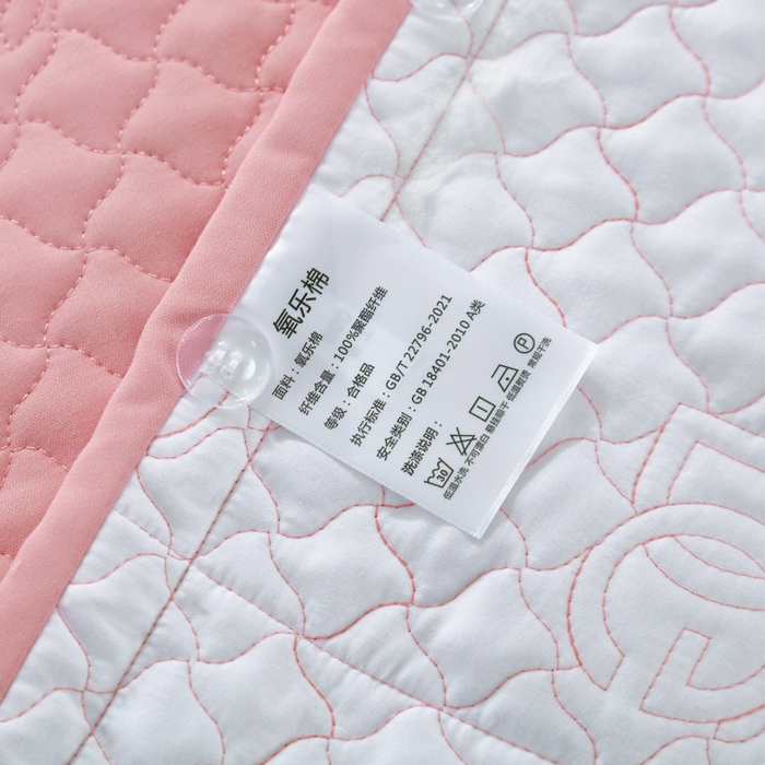 91家纺网 家纺一手货源 找家纺 OL家纺2025新款轻奢风氧乐棉床盖夹棉防滑四件套 华尔兹-粉玉