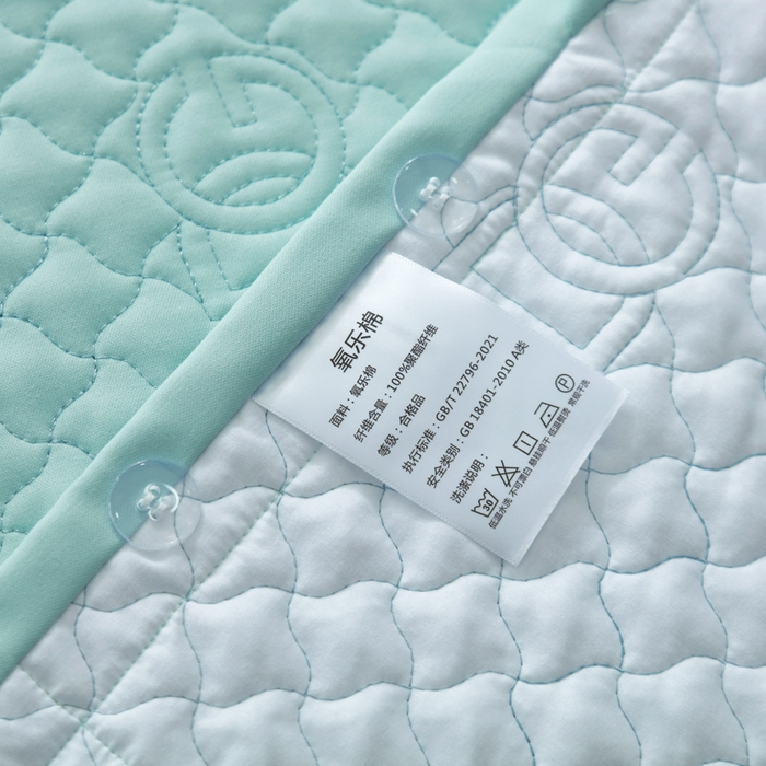 91家纺网 家纺一手货源 找家纺 OL家纺2025新款轻奢风氧乐棉床盖夹棉防滑四件套 华尔兹--湖兰