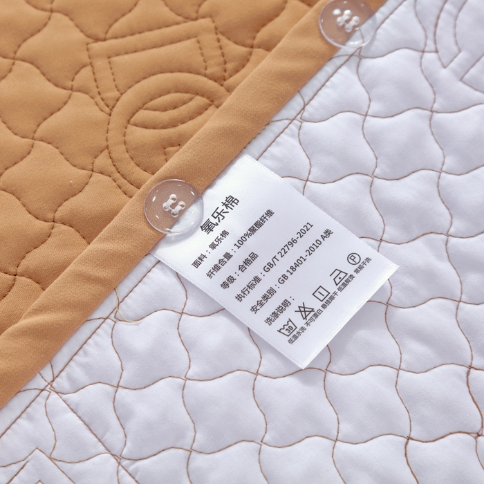 91家纺网 家纺一手货源 找家纺 OL家纺2025新款轻奢风氧乐棉床盖夹棉防滑四件套 华尔兹-咖啡