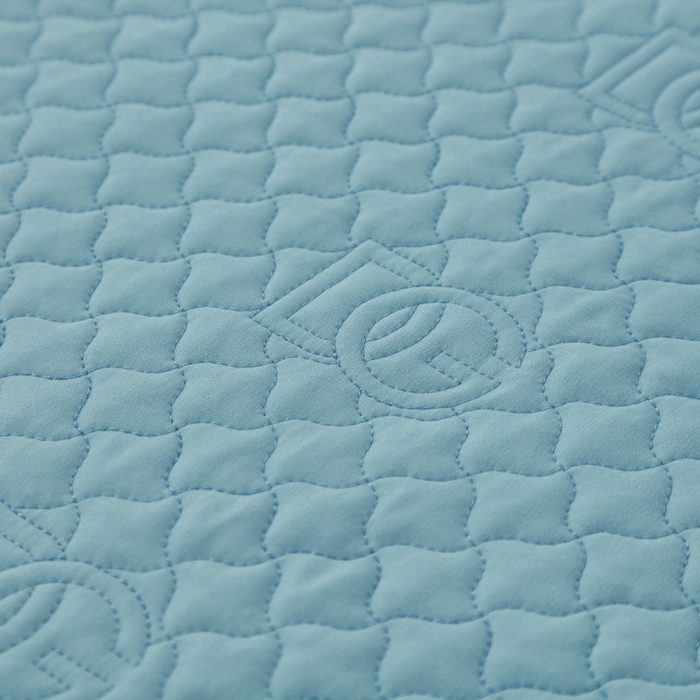 91家纺网 家纺一手货源 找家纺 OL家纺2025新款轻奢风氧乐棉床盖夹棉防滑四件套 华尔兹-蓝色