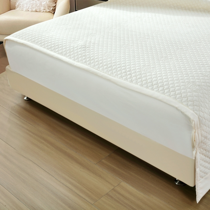 91家纺网 家纺一手货源 找家纺 OL家纺2025新款轻奢风氧乐棉床盖夹棉防滑四件套 华尔兹-米白