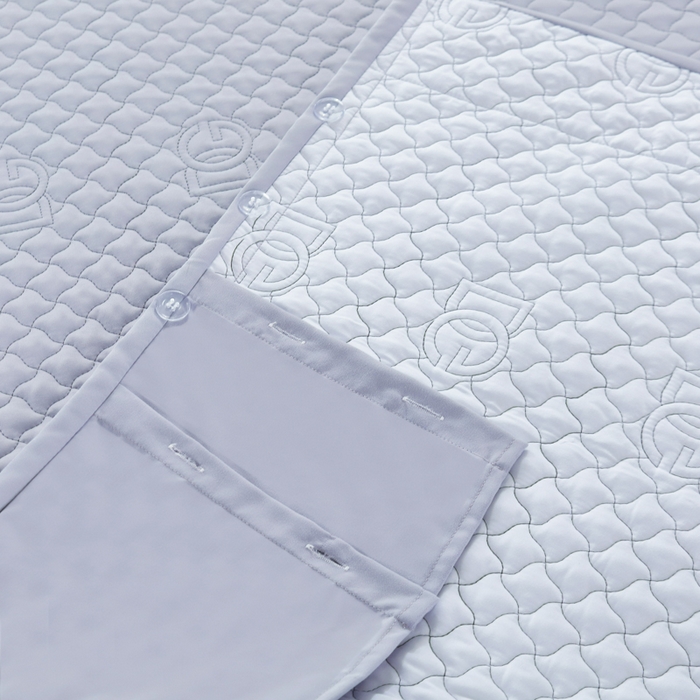 91家纺网 家纺一手货源 找家纺 OL家纺2025新款轻奢风氧乐棉床盖夹棉防滑四件套 华尔兹-浅灰