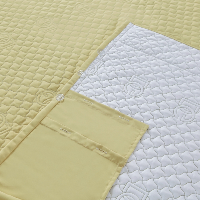 91家纺网 家纺一手货源 找家纺 OL家纺2025新款轻奢风氧乐棉床盖夹棉防滑四件套 华尔兹-浅绿