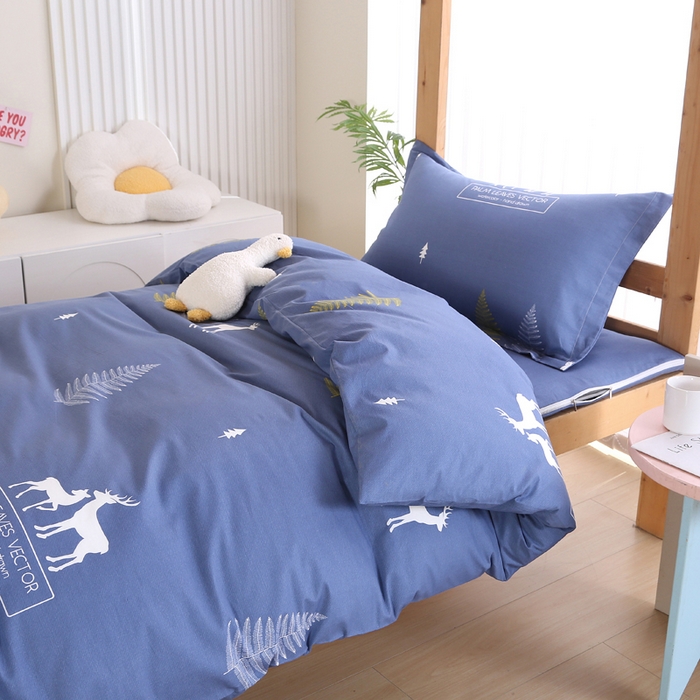 91家纺网 家纺一手货源 找家纺 （总）凯森家纺 2025新款133x72全棉三件套床套款学生被套宿舍寝室垫套款六件套