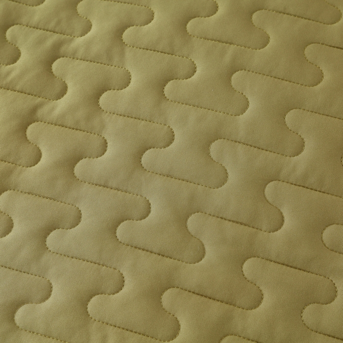 91家纺网 家纺一手货源 找家纺 OL家纺 2025春夏新款轻奢风针织云棉床盖夹绵防滑床盖款四件套 草绿