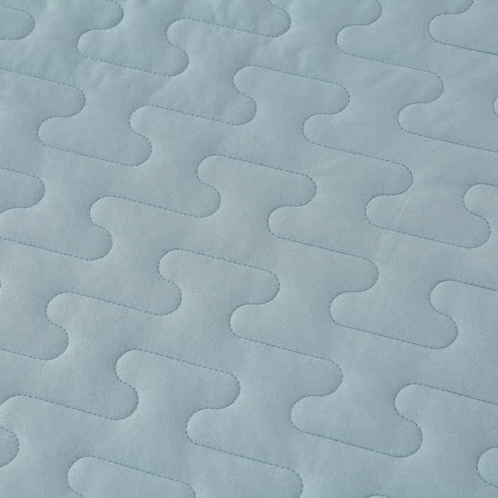 91家纺网 家纺一手货源 找家纺 OL家纺 2025春夏新款轻奢风针织云棉床盖夹绵防滑床该款四件套 水蓝