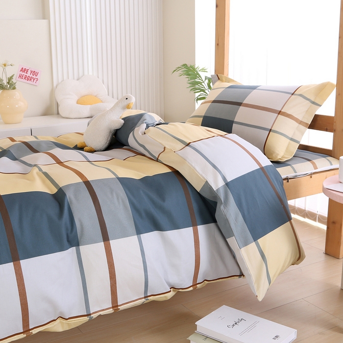 凯森家纺 2025新款133x72全棉三件套床套款学生被套宿舍寝室垫套款六件套 卡丽尔