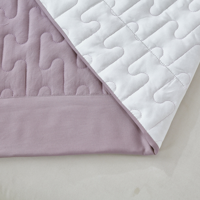 91家纺网 家纺一手货源 找家纺 OL家纺 2025春夏新款轻奢风针织云棉床盖夹绵防滑床盖款四件套 紫色