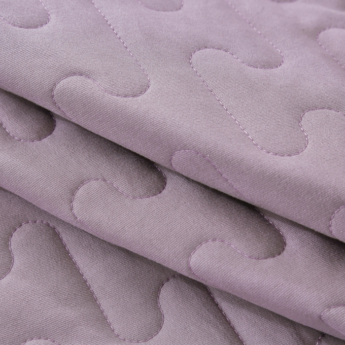 91家纺网 家纺一手货源 找家纺 OL家纺 2025春夏新款轻奢风针织云棉床盖夹绵防滑床盖款四件套 紫色