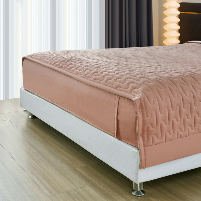 91家纺网 家纺一手货源 找家纺 OL家纺 2025春夏新款轻奢风针织云棉床盖夹绵防滑床该款四件套 豆沙