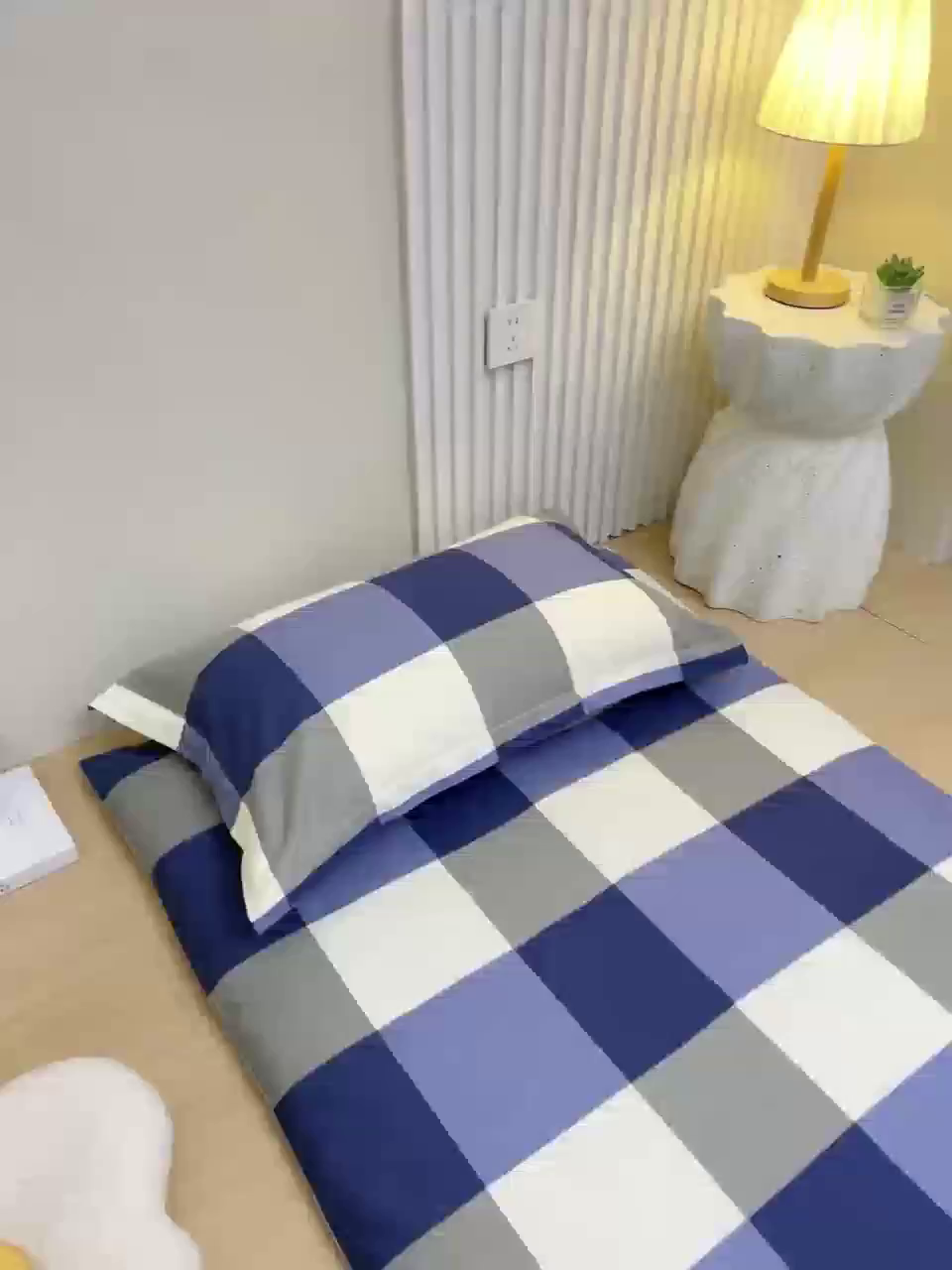 91家纺网 家纺一手货源 找家纺 （总）凯森家纺 2025新款13372全棉床垫套学生床笠套单品褥子套懒人垫子套90x190学生上下铺宿舍寝室