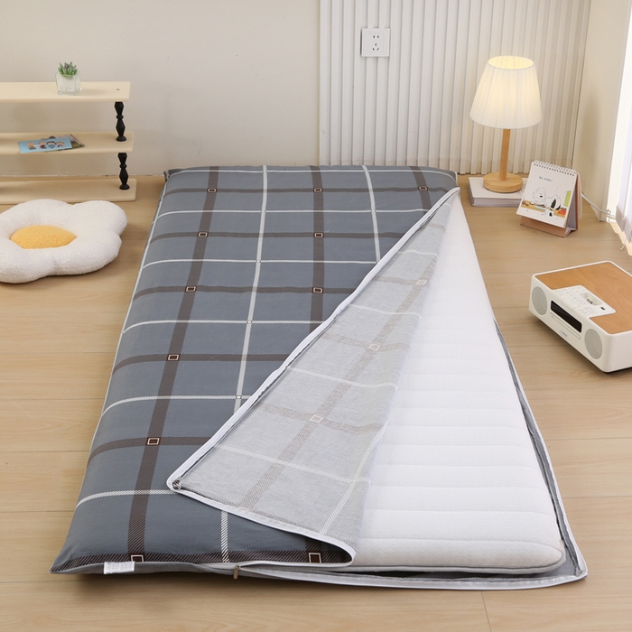 91家纺网 家纺一手货源 找家纺 凯森家纺 2025新款13372全棉床垫套学生床笠套单品褥子套懒人垫子套90x190学生上下铺宿舍寝室 俄洛伊-灰