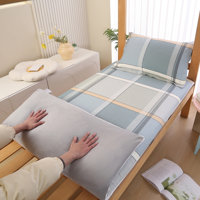 91家纺网 家纺一手货源 找家纺 凯森家纺 2025新款13372全棉床垫套学生床笠套单品褥子套懒人垫子套90x190学生上下铺宿舍寝室 格兰特+绒（婴儿绒）