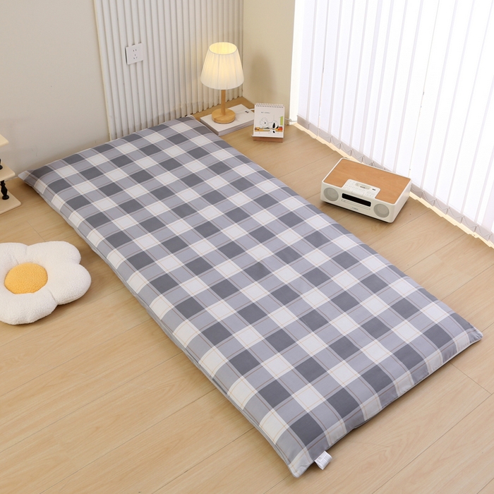 91家纺网 家纺一手货源 找家纺 凯森家纺 2025新款13372全棉床垫套学生床笠套单品褥子套懒人垫子套90x190学生上下铺宿舍寝室 时光慢慢-灰