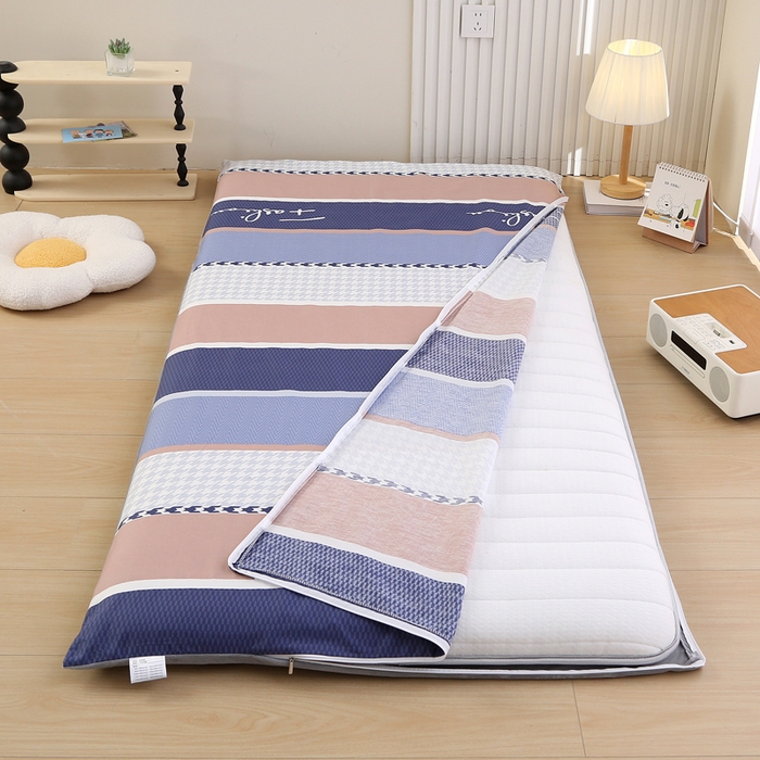 91家纺网 家纺一手货源 找家纺 凯森家纺 2025新款13372全棉床垫套学生床笠套单品褥子套懒人垫子套90x190学生上下铺宿舍寝室 留白