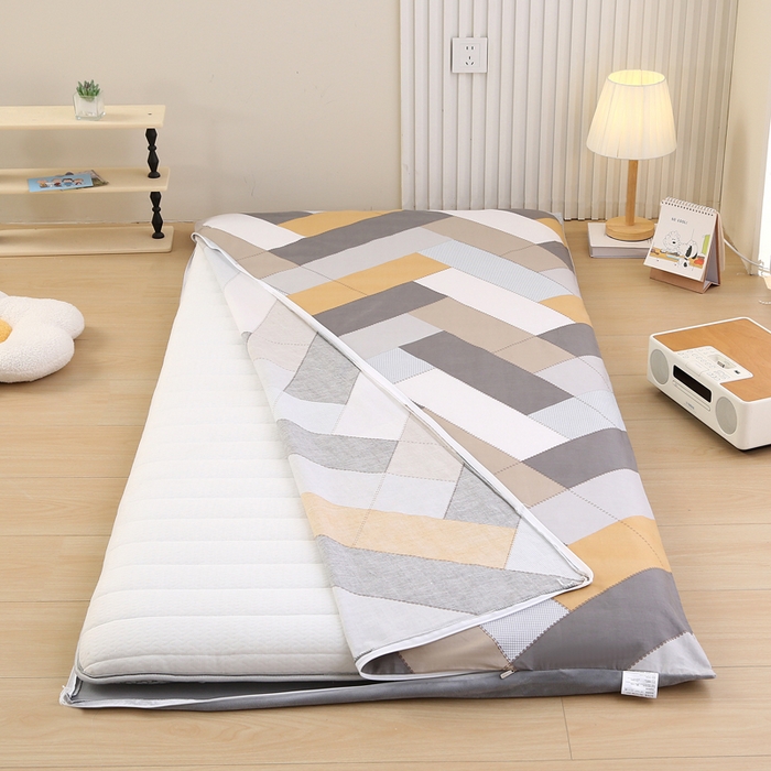 凯森家纺 2025新款13372全棉床垫套学生床笠套单品褥子套懒人垫子套90x190学生上下铺宿舍寝室 索格-咖