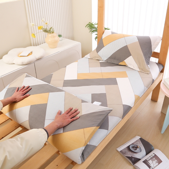 91家纺网 家纺一手货源 找家纺 凯森家纺 2025新款13372全棉床垫套学生床笠套单品褥子套懒人垫子套90x190学生上下铺宿舍寝室 索格-咖