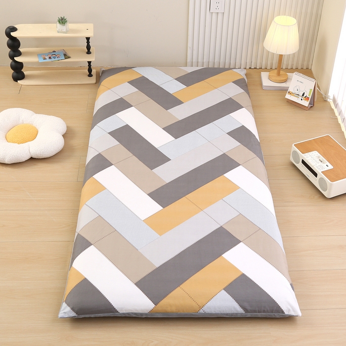 91家纺网 家纺一手货源 找家纺 凯森家纺 2025新款13372全棉床垫套学生床笠套单品褥子套懒人垫子套90x190学生上下铺宿舍寝室 索格-咖