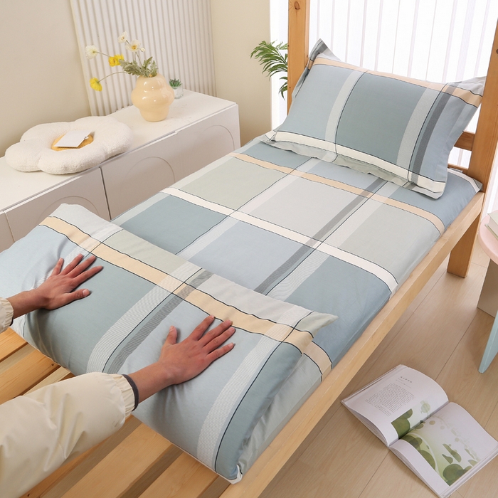 91家纺网 家纺一手货源 找家纺 凯森家纺 2025新款13372全棉床垫套学生床笠套单品褥子套懒人垫子套90x190学生上下铺宿舍寝室 格兰特