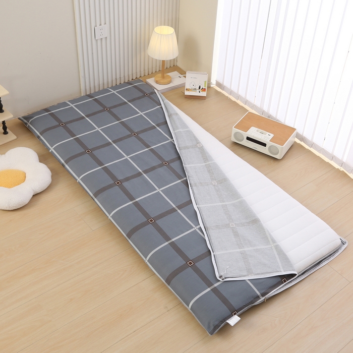 91家纺网 家纺一手货源 找家纺 凯森家纺 2025新款13372全棉床垫套学生床笠套单品褥子套懒人垫子套90x190学生上下铺宿舍寝室 俄洛伊-灰