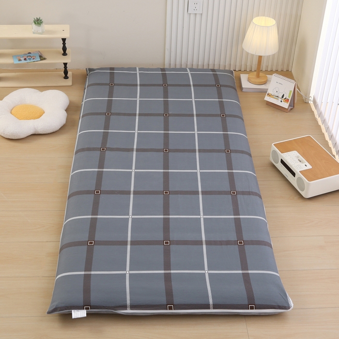 91家纺网 家纺一手货源 找家纺 凯森家纺 2025新款13372全棉床垫套学生床笠套单品褥子套懒人垫子套90x190学生上下铺宿舍寝室 俄洛伊-灰