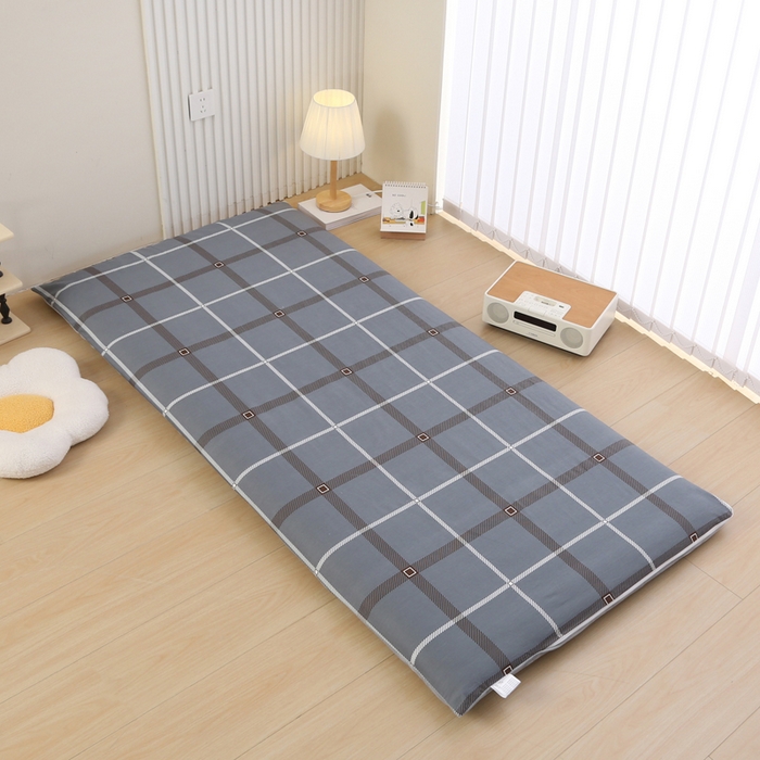 91家纺网 家纺一手货源 找家纺 凯森家纺 2025新款13372全棉床垫套学生床笠套单品褥子套懒人垫子套90x190学生上下铺宿舍寝室 俄洛伊-灰+绒（婴儿绒）