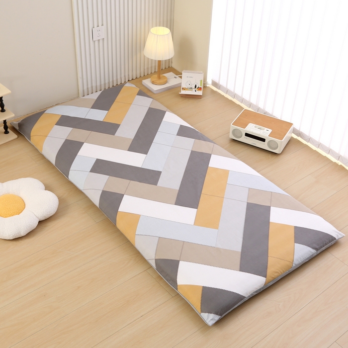 91家纺网 家纺一手货源 找家纺 凯森家纺 2025新款13372全棉床垫套学生床笠套单品褥子套懒人垫子套90x190学生上下铺宿舍寝室 索格-咖+绒（婴儿绒）