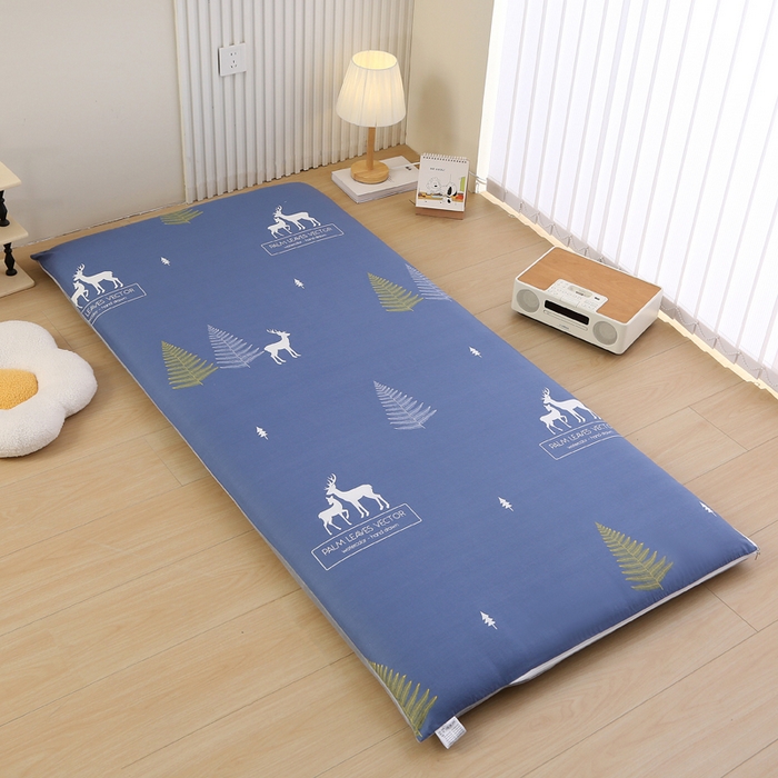 91家纺网 家纺一手货源 找家纺 凯森家纺 2025新款13372全棉床垫套学生床笠套单品褥子套懒人垫子套90x190学生上下铺宿舍寝室 一鹿繁程+绒（婴儿绒）