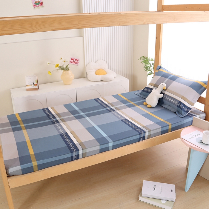 91家纺网 家纺一手货源 找家纺 （总）凯森家纺 2024新款13372全棉印花学生床笠宿舍寝室床垫保护套上下铺床笠90x190