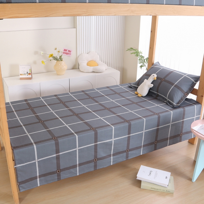 91家纺网 家纺一手货源 找家纺 凯森家纺 新款全棉13372学生床单三件套直播代发 全棉学生款三件套 俄洛伊-灰