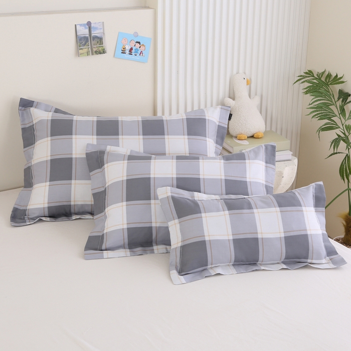 凯森家纺 新款13372全棉枕套单人枕头套枕芯套儿童枕套30x50cm成人40x60cm48x74cm 时光慢慢-灰