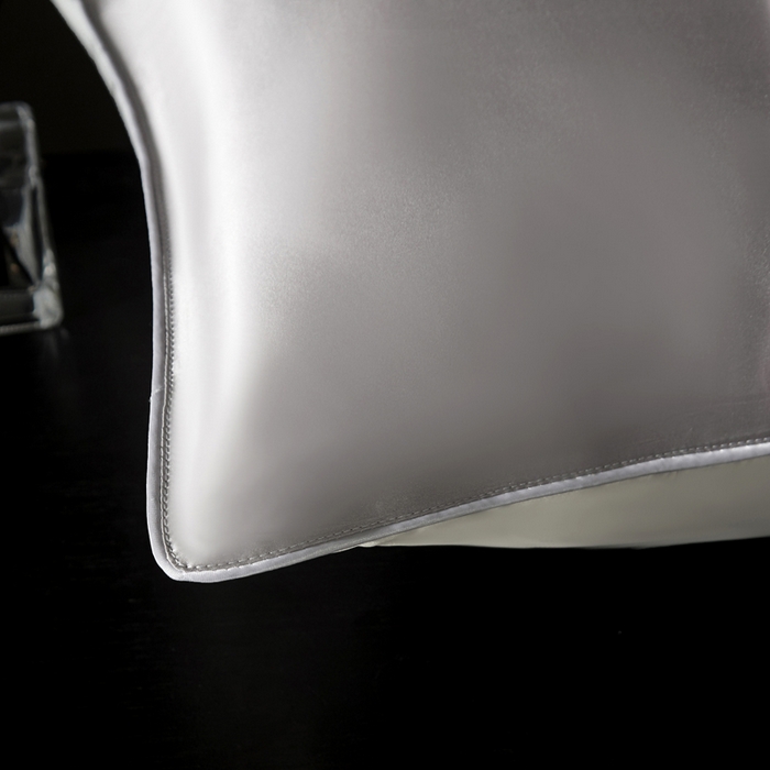 91家纺网 家纺一手货源 找家纺 凯森家纺 重磅纯真丝枕套100%桑蚕丝枕头套纯色枕芯套丝滑缎面单人枕皮夏季天丝美 容顺发枕巾 鸽子灰