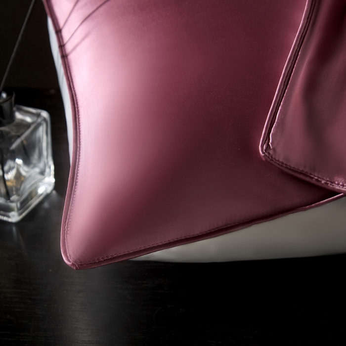 91家纺网 家纺一手货源 找家纺 凯森家纺 重磅纯真丝枕套100%桑蚕丝枕头套纯色枕芯套丝滑缎面单人枕皮夏季天丝美 容顺发枕巾 豆沙紫