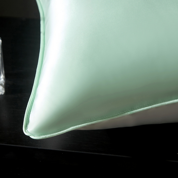 91家纺网 家纺一手货源 找家纺 凯森家纺 重磅纯真丝枕套100%桑蚕丝枕头套纯色枕芯套丝滑缎面单人枕皮夏季天丝美 容顺发枕巾 牛油果绿