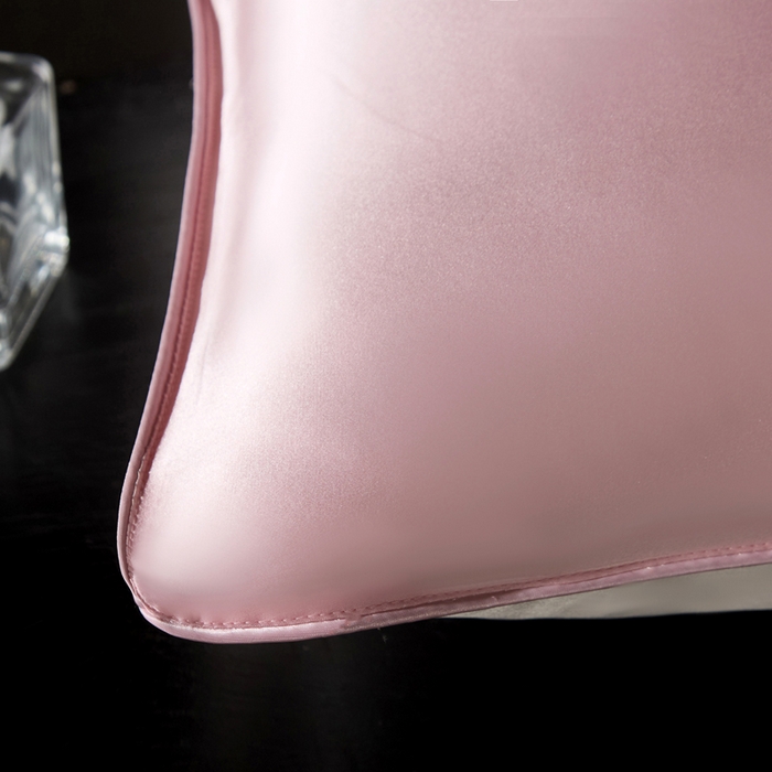 91家纺网 家纺一手货源 找家纺 凯森家纺 重磅纯真丝枕套100%桑蚕丝枕头套纯色枕芯套丝滑缎面单人枕皮夏季天丝美 容顺发枕巾 少女粉