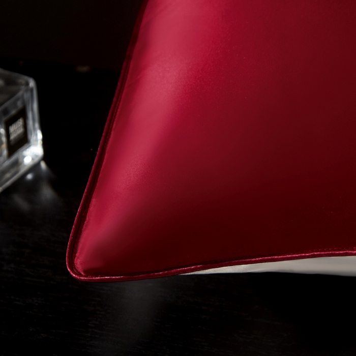 91家纺网 家纺一手货源 找家纺 凯森家纺 重磅纯真丝枕套100%桑蚕丝枕头套纯色枕芯套丝滑缎面单人枕皮夏季天丝美 容顺发枕巾 樱桃红