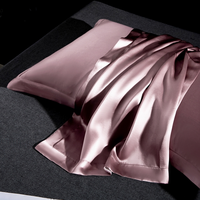 91家纺网 家纺一手货源 找家纺 凯森家纺 重磅纯真丝枕套一对100%桑蚕丝枕芯套美 容丝绸缎面枕头套夏季冰丝枕巾枕头套 豆沙紫