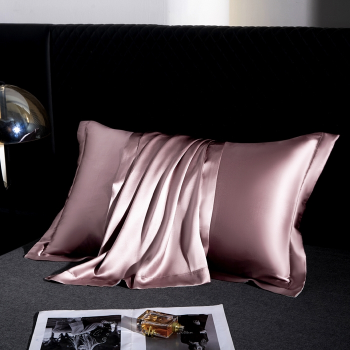91家纺网 家纺一手货源 找家纺 凯森家纺 重磅纯真丝枕套一对100%桑蚕丝枕芯套美 容丝绸缎面枕头套夏季冰丝枕巾枕头套 豆沙紫