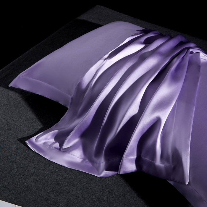 91家纺网 家纺一手货源 找家纺 凯森家纺 重磅纯真丝枕套一对100%桑蚕丝枕芯套美 容丝绸缎面枕头套夏季冰丝枕巾枕头套 薰衣草紫