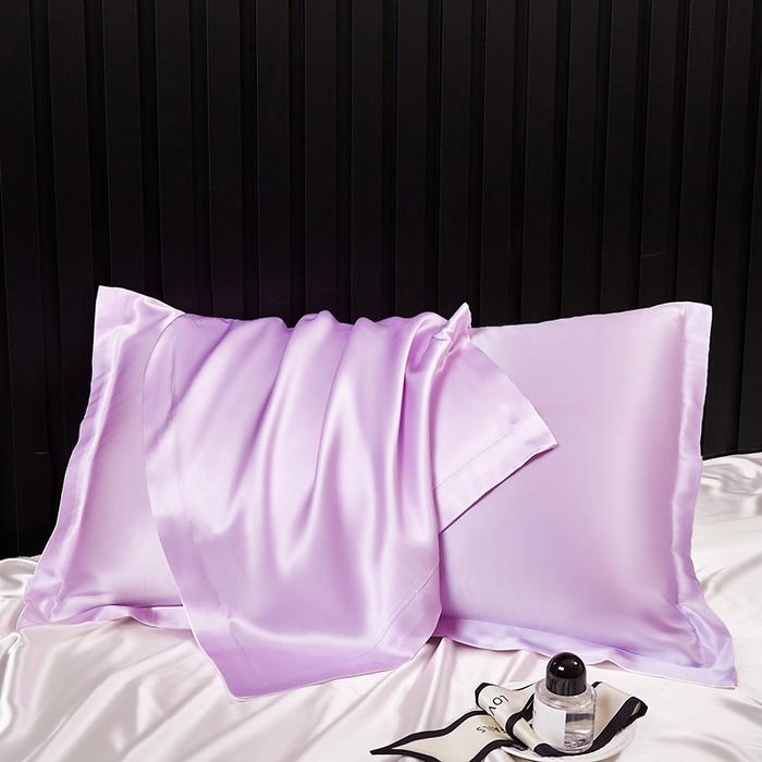 91家纺网 家纺一手货源 找家纺 凯森家纺 重磅纯真丝枕套一对100%桑蚕丝枕芯套美 容丝绸缎面枕头套夏季冰丝枕巾枕头套 薰衣草紫