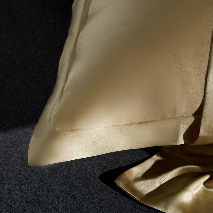 91家纺网 家纺一手货源 找家纺 凯森家纺 重磅纯真丝枕套一对100%桑蚕丝枕芯套美 容丝绸缎面枕头套夏季冰丝枕巾枕头套 麦穗金